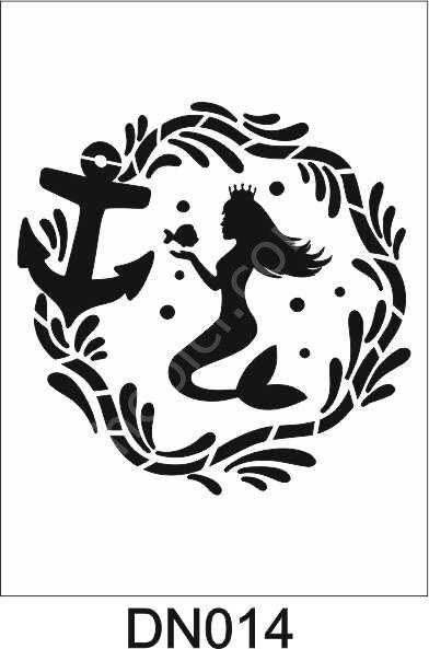 Deniz Temalı Desen Stencil Şablon (25x25) DN-014