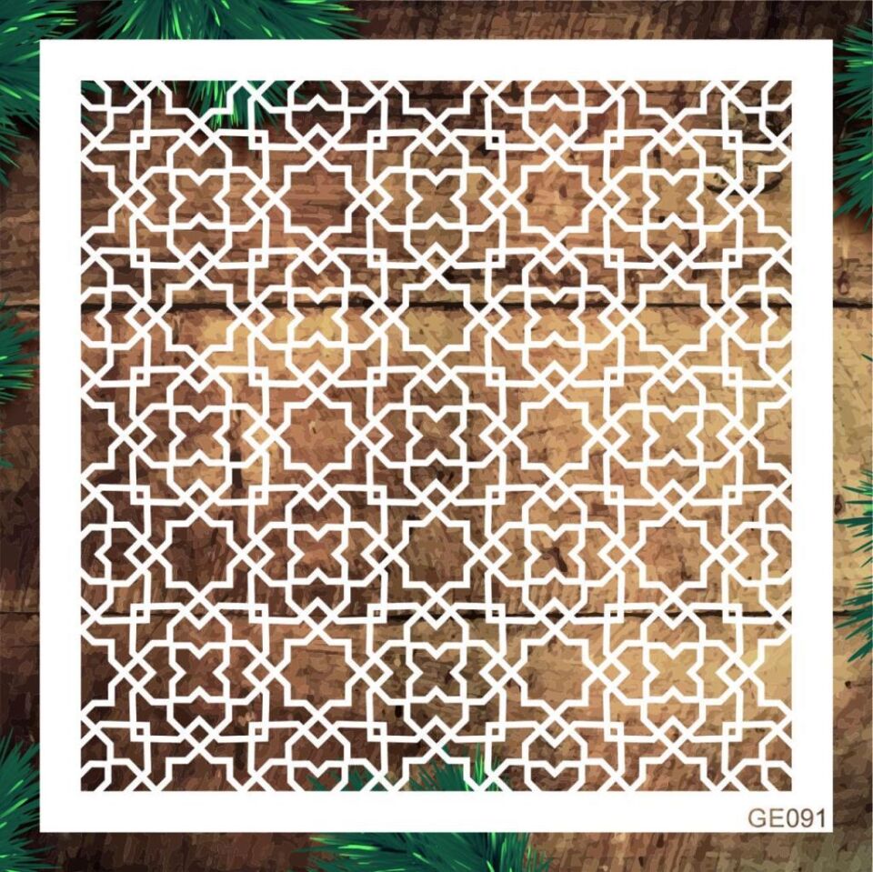 Geometrik Desenler Stencil Şablon (25x25) GE-091