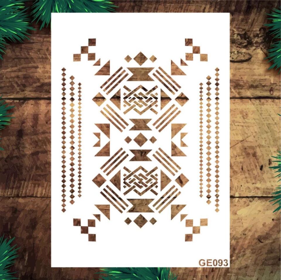 Geometrik Desenler Stencil Şablon (25x35) GE-093