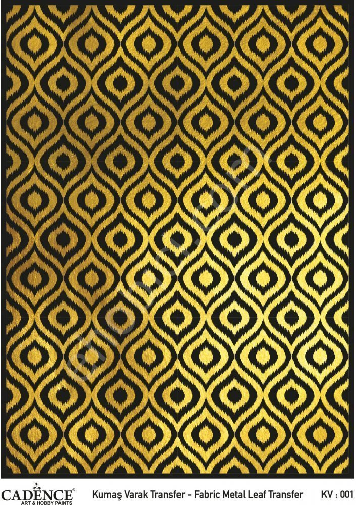 KV-01 Cadence Kumaş Varak Transfer Altın 30x42cm