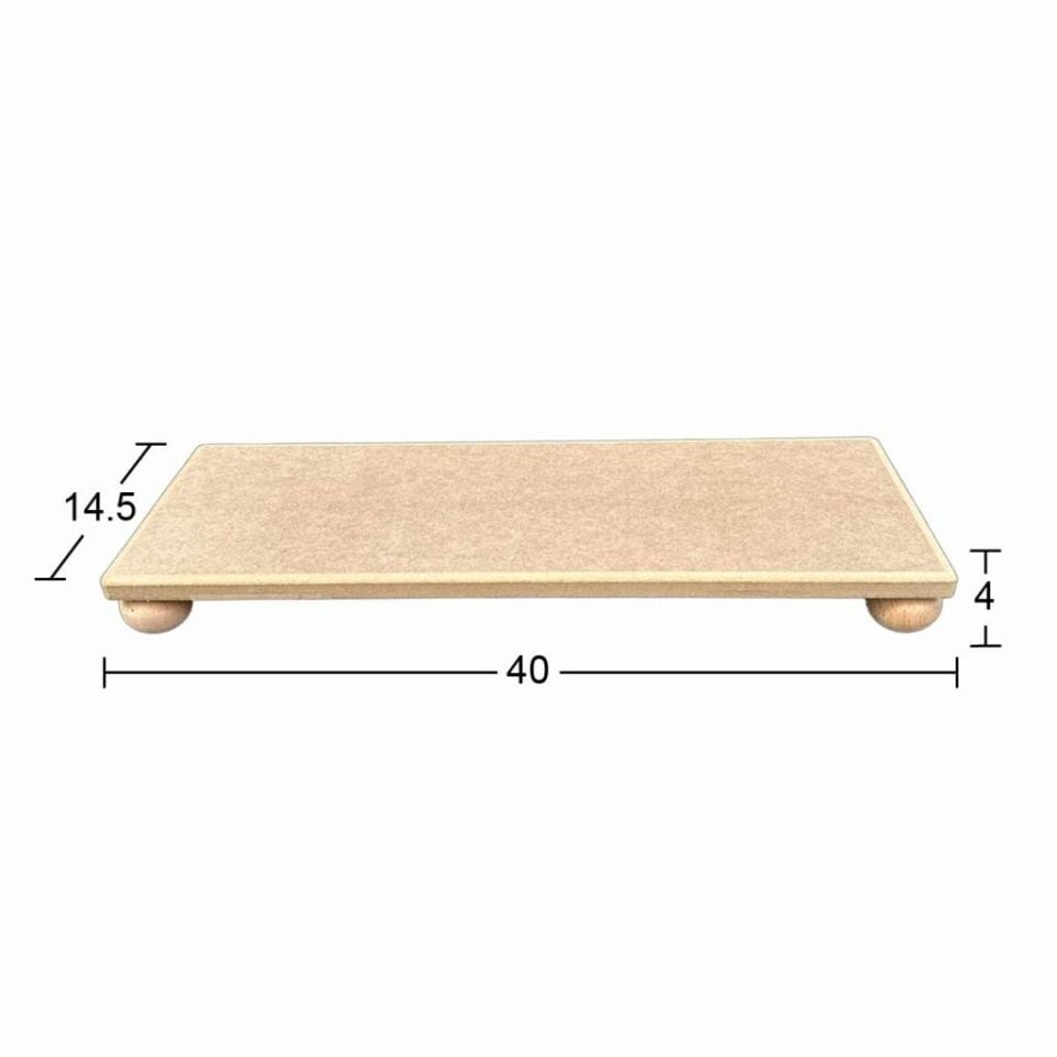 Ahşap Uzun Dikdörtgen Sunumluk 40x14,5cm SN31 Top Ayaklı