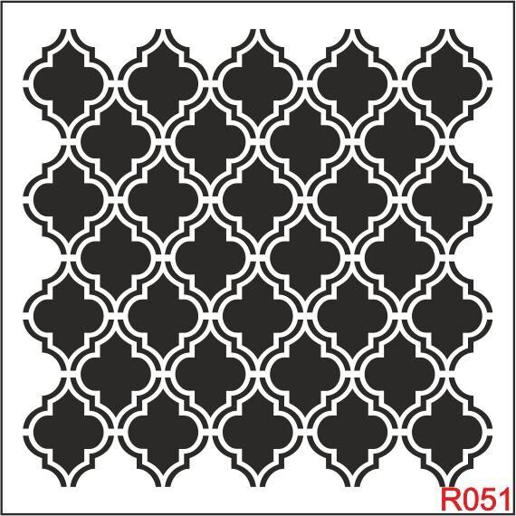 Ardışık Desen Stencil Şablon (30x30) R-051