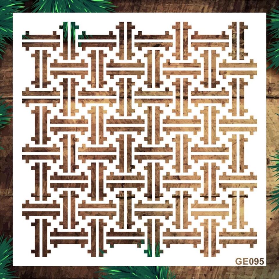 Geometrik Desenler Stencil Şablon (25x25) GE-095