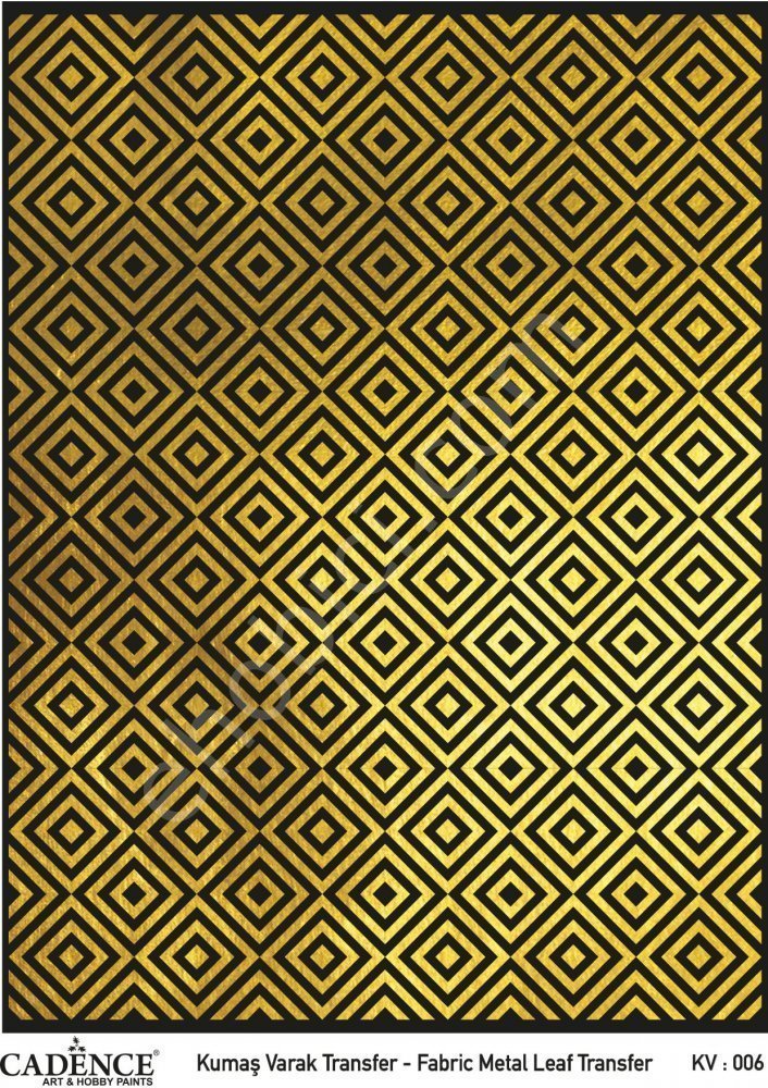 KV-06 Cadence Kumaş Varak Transfer Altın 30x42cm