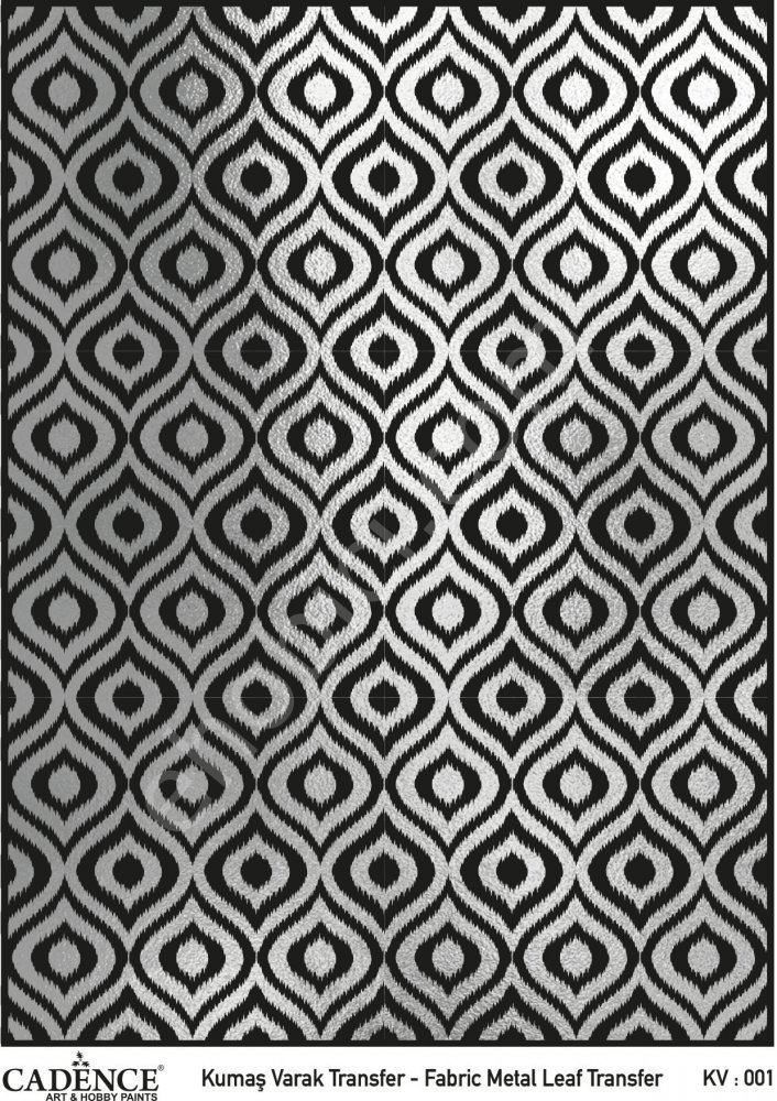 KV-01 Cadence Kumaş Varak Transfer Gümüş 30x42cm