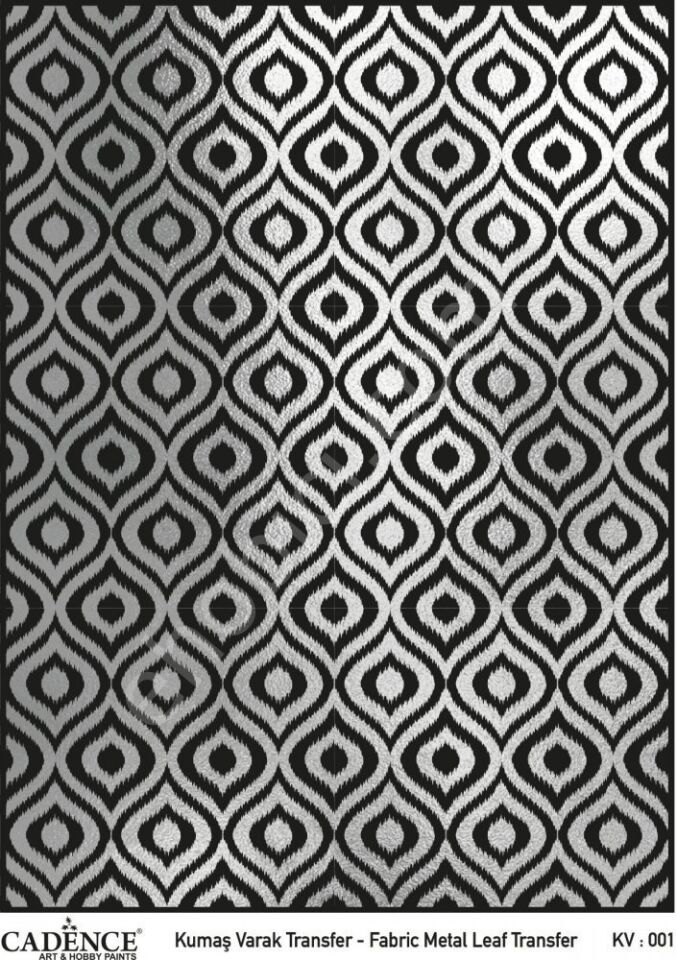 KV-01 Cadence Kumaş Varak Transfer Gümüş 30x42cm