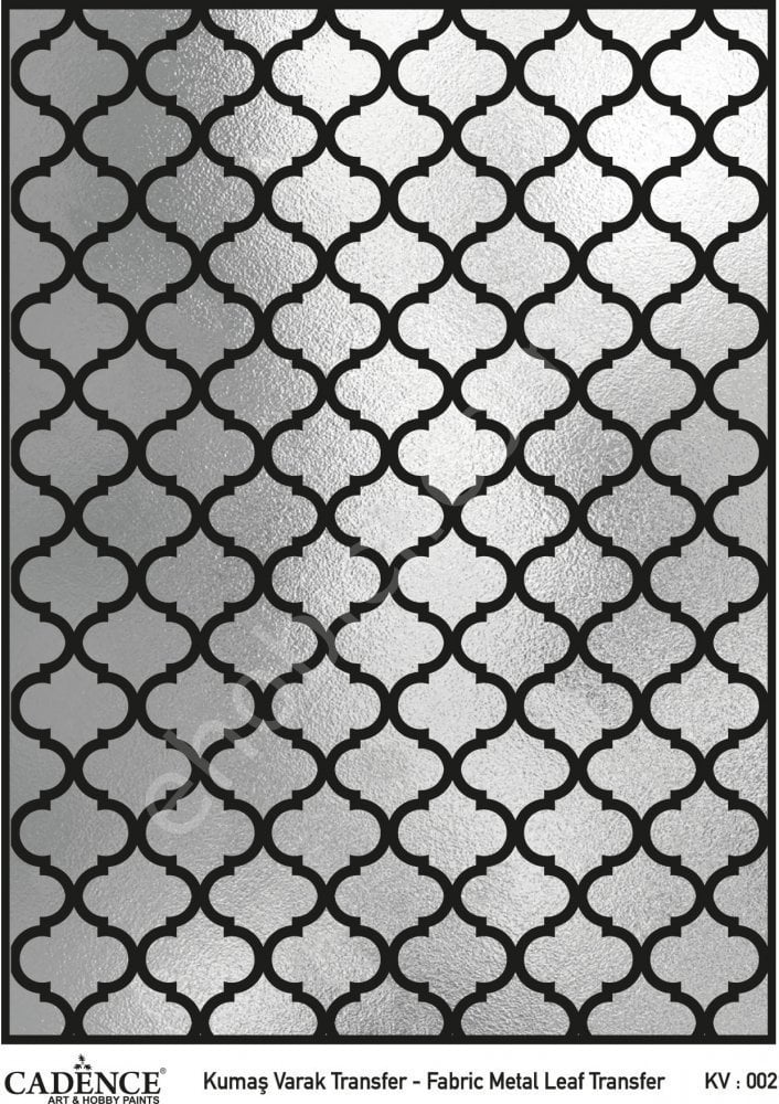 KV-02 Cadence Kumaş Varak Transfer Gümüş 30x42cm
