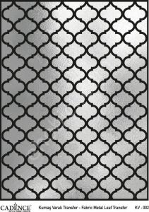KV-02 Cadence Kumaş Varak Transfer Gümüş 30x42cm