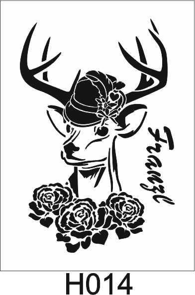 Hayvan Temalı Desenler Stencil Şablon (25x35) H-014