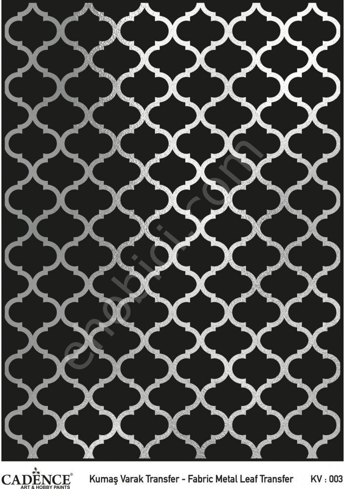 KV-03 Cadence Kumaş Varak Transfer Gümüş 30x42cm