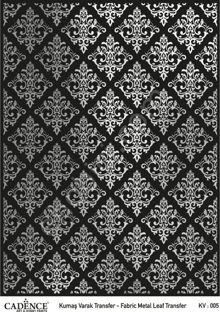 KV-05 Cadence Kumaş Varak Transfer Gümüş 30x42cm