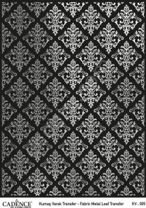 KV-05 Cadence Kumaş Varak Transfer Gümüş 30x42cm