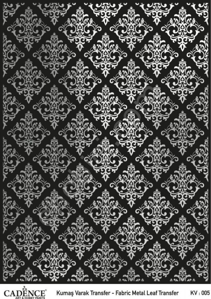 KV-05 Cadence Kumaş Varak Transfer Gümüş 30x42cm