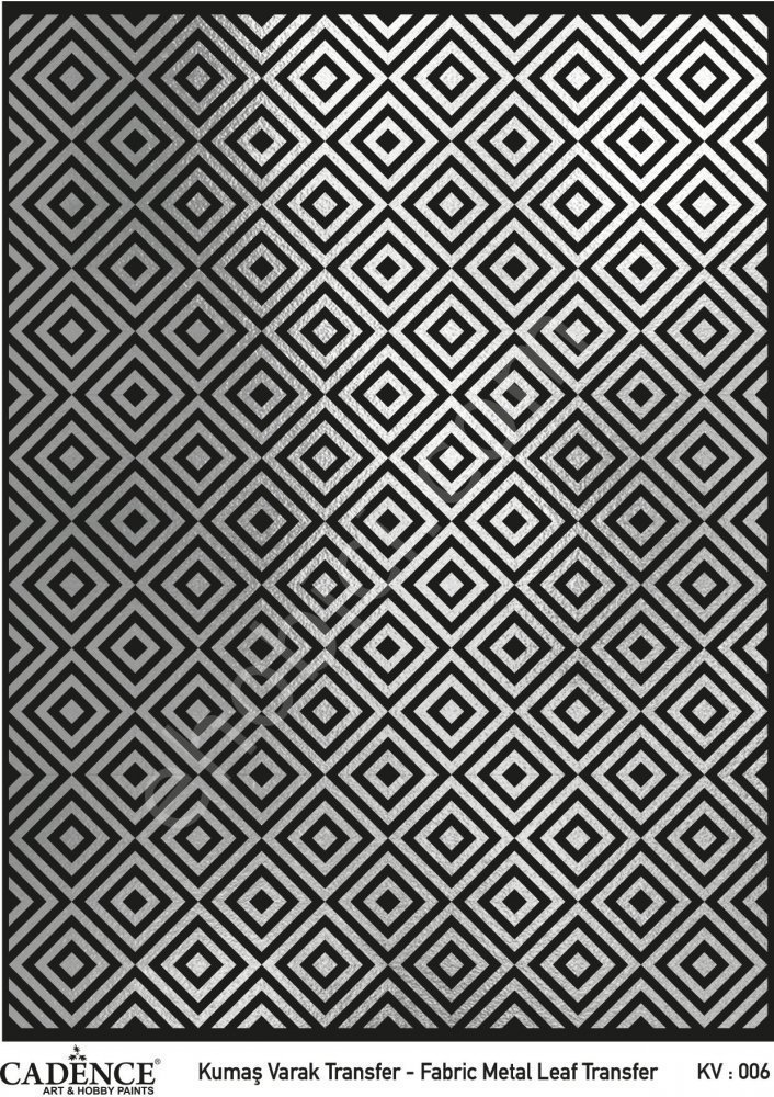 KV-06 Cadence Kumaş Varak Transfer Gümüş 30x42cm