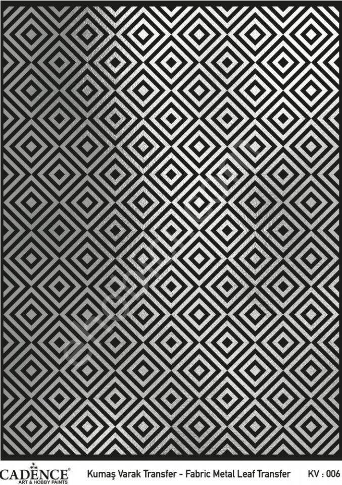 KV-06 Cadence Kumaş Varak Transfer Gümüş 30x42cm