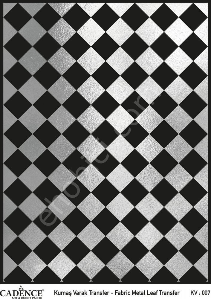 KV-07 Cadence Kumaş Varak Transfer Gümüş 30x42cm