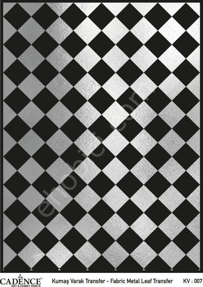 KV-07 Cadence Kumaş Varak Transfer Gümüş 30x42cm
