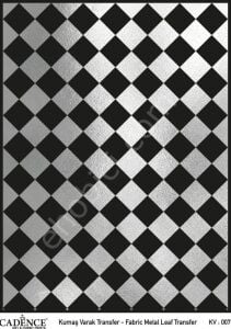 KV-07 Cadence Kumaş Varak Transfer Gümüş 30x42cm