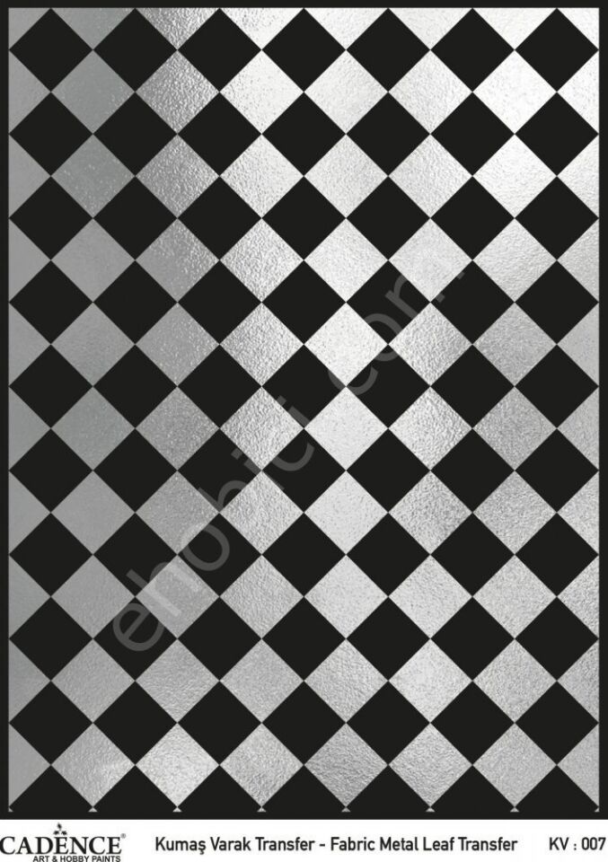 KV-07 Cadence Kumaş Varak Transfer Gümüş 30x42cm