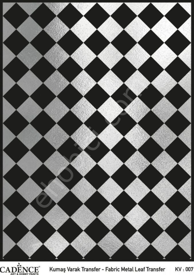 KV-07 Cadence Kumaş Varak Transfer Gümüş 30x42cm