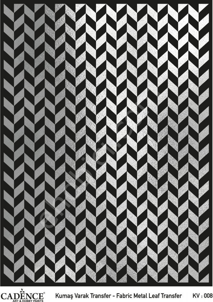 KV-08 Cadence Kumaş Varak Transfer Gümüş 30x42cm