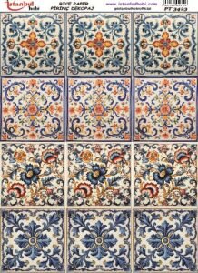 Pirinç Dekopaj Kağıdı 30x42cm PT-3423 Etnik Karo