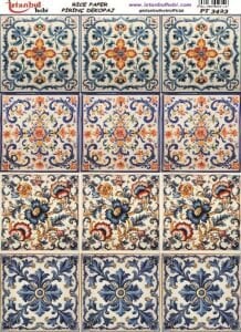 Pirinç Dekopaj Kağıdı 30x42cm PT-3423 Etnik Karo