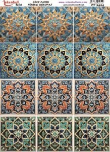 Pirinç Dekopaj Kağıdı 30x42cm PT-3424 Etnik Karo