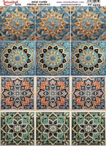 Pirinç Dekopaj Kağıdı 30x42cm PT-3424 Etnik Karo