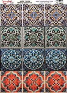 Pirinç Dekopaj Kağıdı 30x42cm PT-3425 Etnik Karo