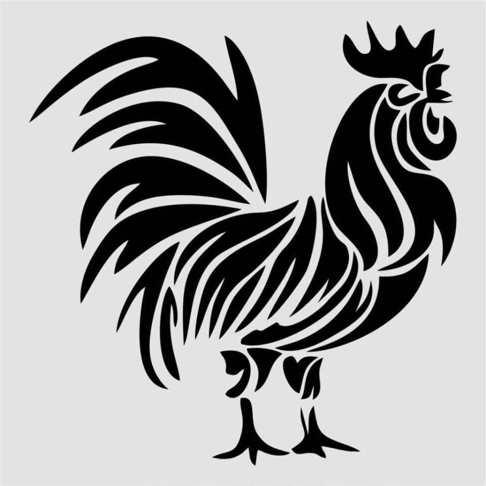 Hayvan Temalı Desenler Stencil Şablon (20x20) H-035