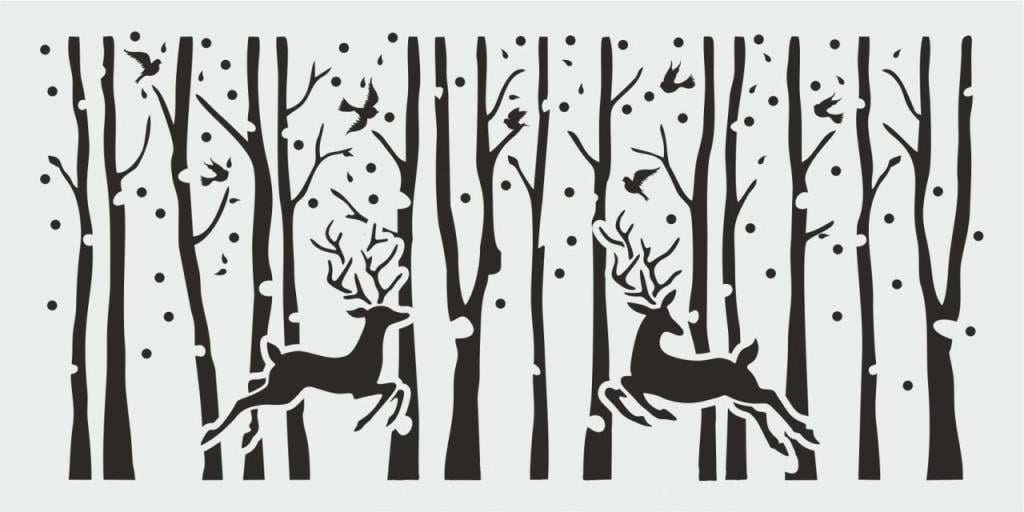 Hayvan Temalı Desenler Stencil Şablon (15x30) H-036