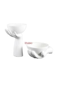 Polyester Kadeh Eller Set 22x9 - 22x14cm HYK652 Set