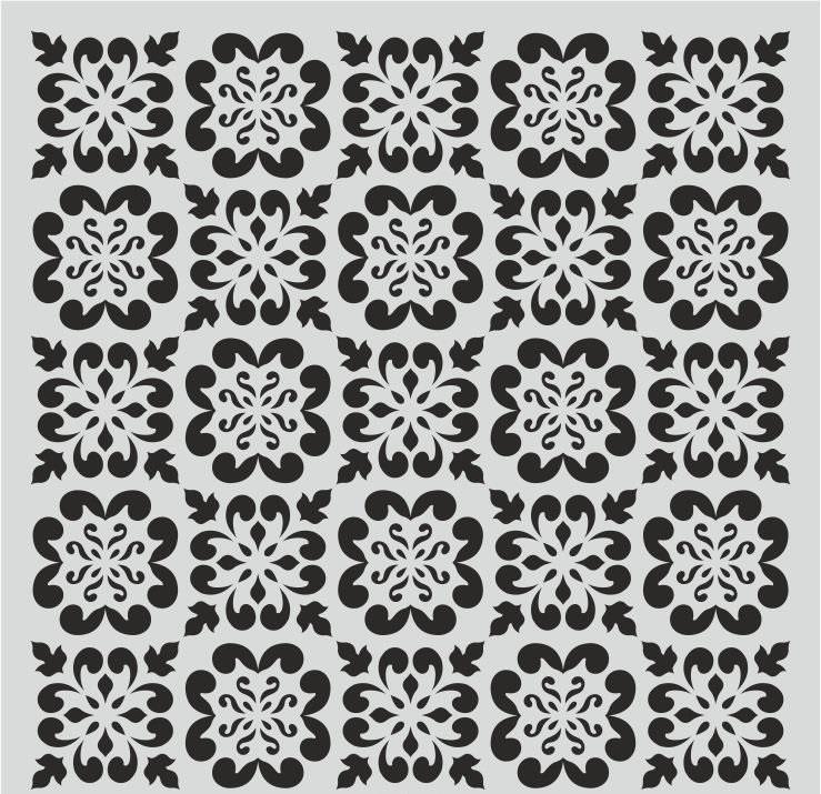 Ardışık Desen Stencil Şablon (25x25) R-070