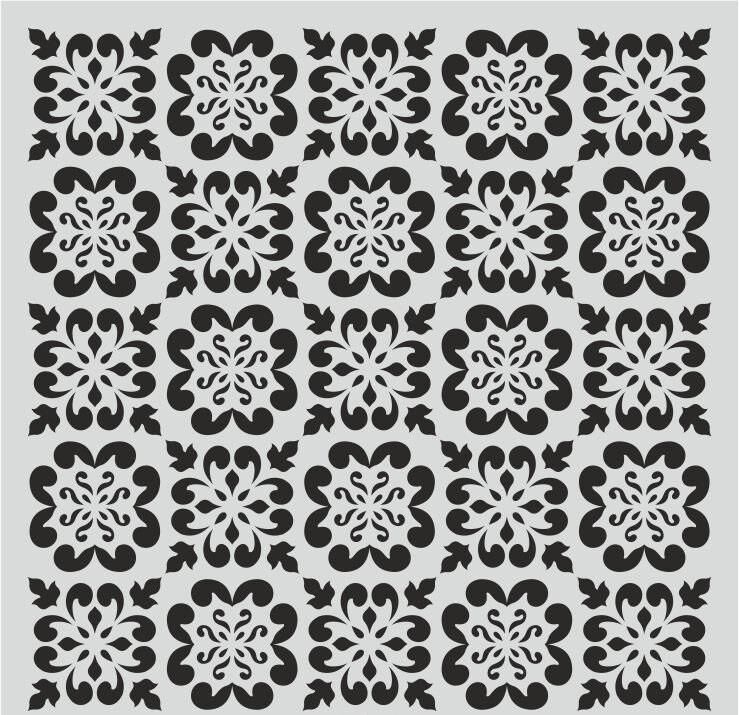 Ardışık Desen Stencil Şablon (25x25) R-070