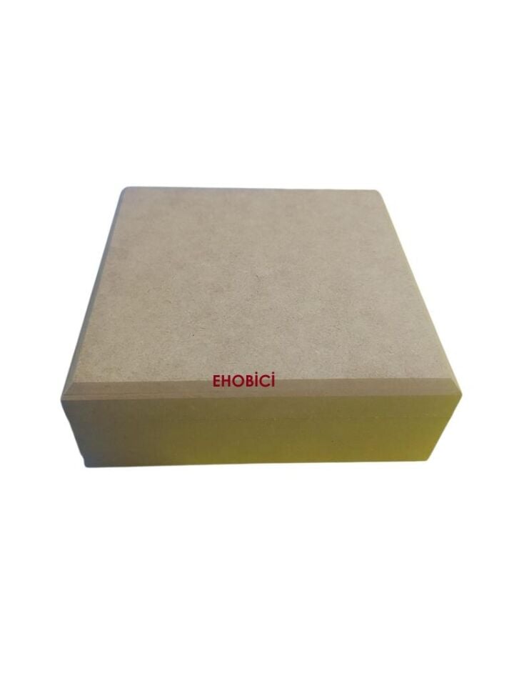Ahşap Kare Kutu 19x19,5cm Menteşeli