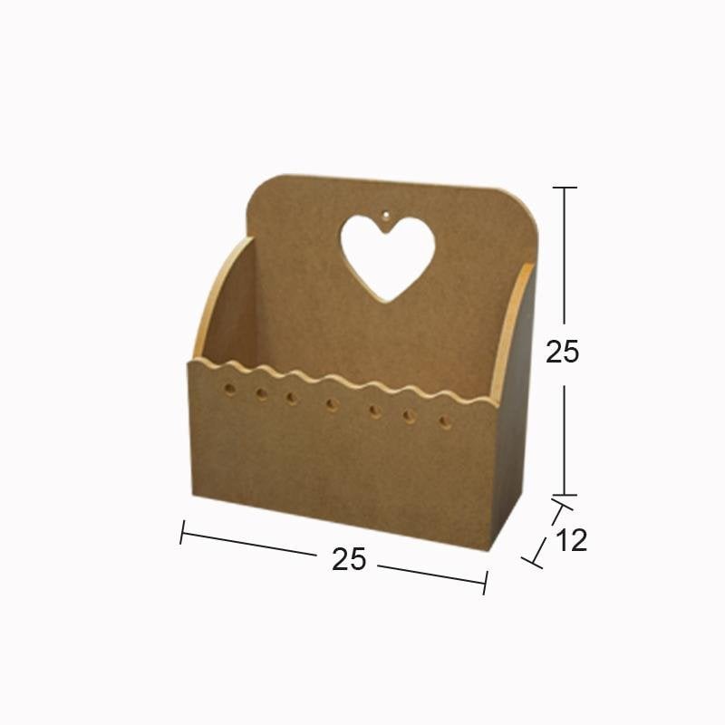 Ahşap Kalpli Kapıcı Kutusu İB06