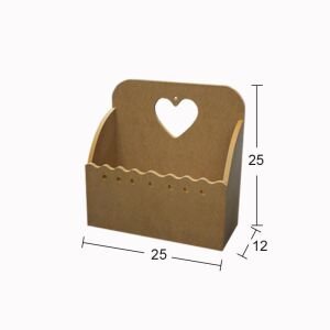 Ahşap Kalpli Kapıcı Kutusu İB06