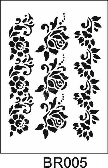 Border Desen Stencil Şablon (25x35) BR-005