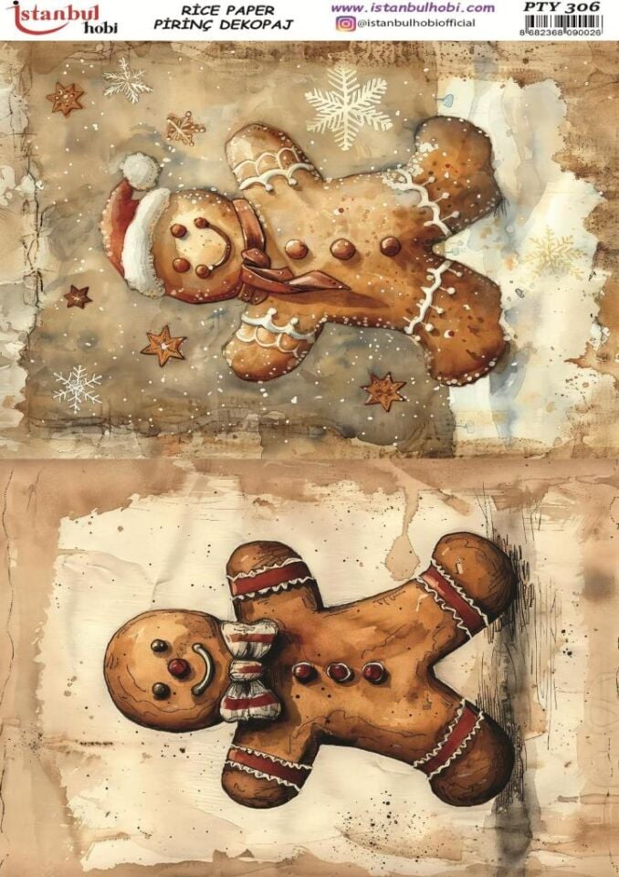Pirinç Dekopaj Kağıdı 30x42cm PTY-306 Yılbaşı