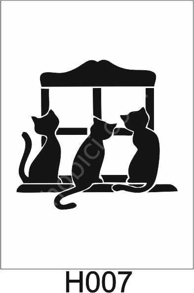 Hayvan Temalı Desenler Stencil Şablon (20x20) H-010