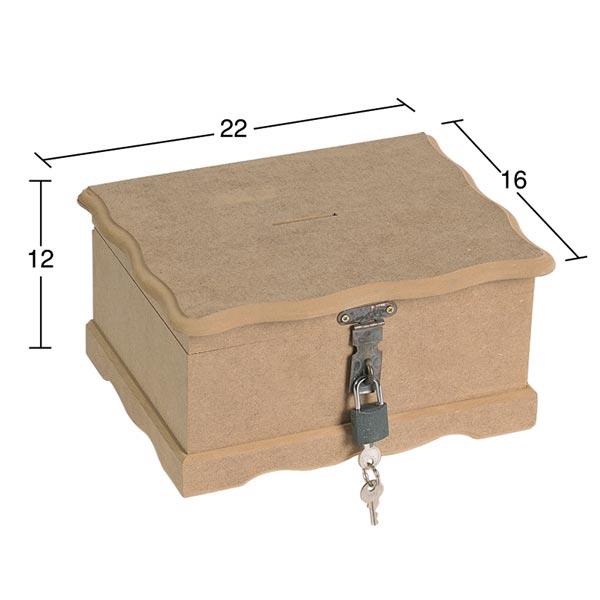 Kilitli Ahşap Kumbara Kutu KU290