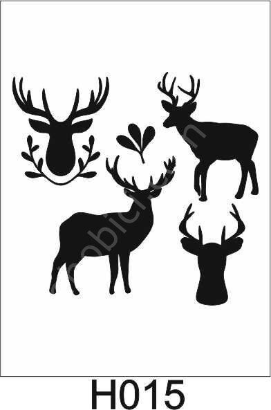 Hayvan Temalı Desenler Stencil Şablon (25x25) H-015
