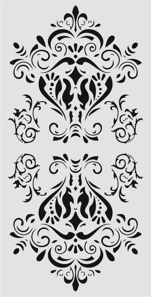 Damask Desen Stencil Şablon (25x50) DA-031