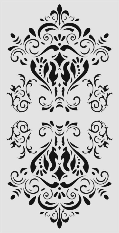 Damask Desen Stencil Şablon (25x50) DA-031