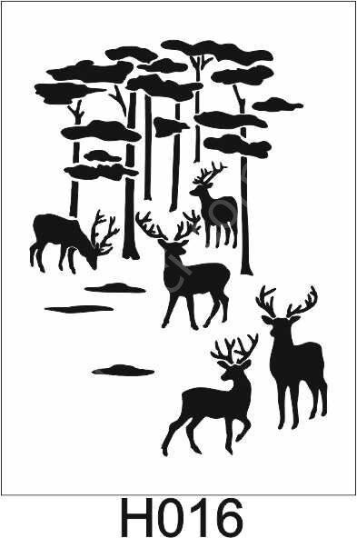 Hayvan Temalı Desenler Stencil Şablon (21x30) H-016