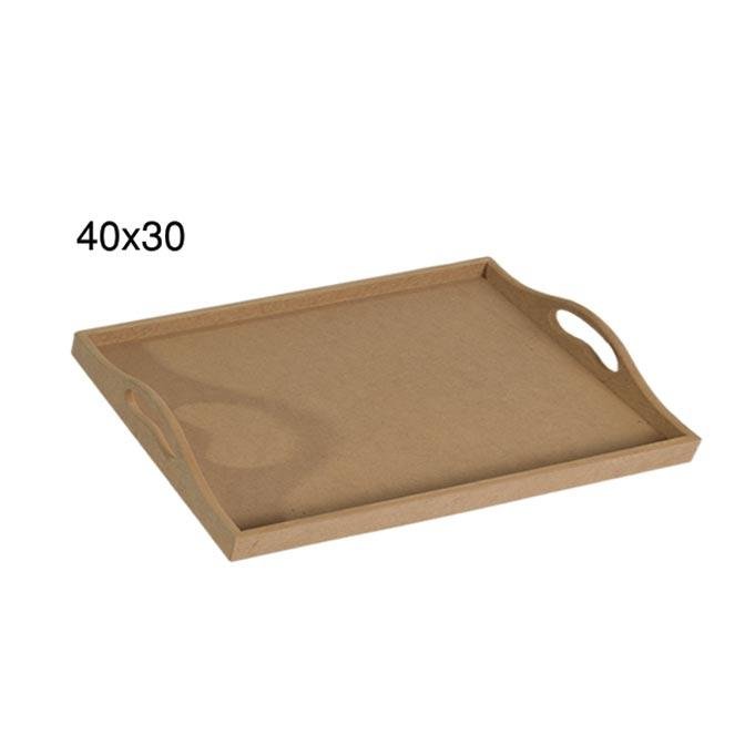 Ahşap Pirinç Dekopaj Tepsisi 40x30cm T683