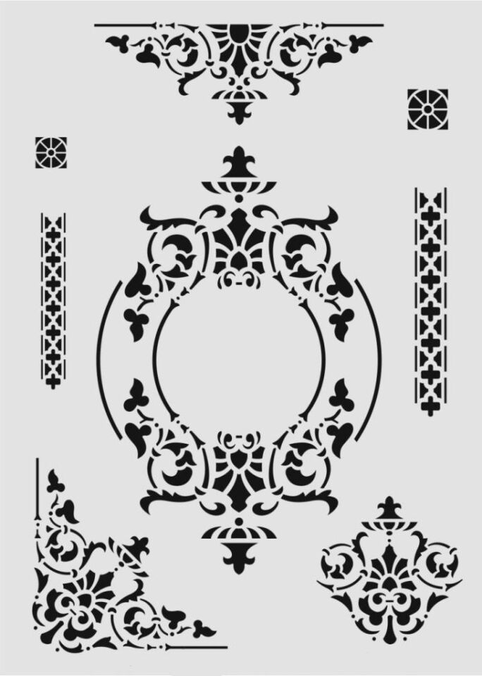 Damask Desen Stencil Şablon (35x50) DA-032