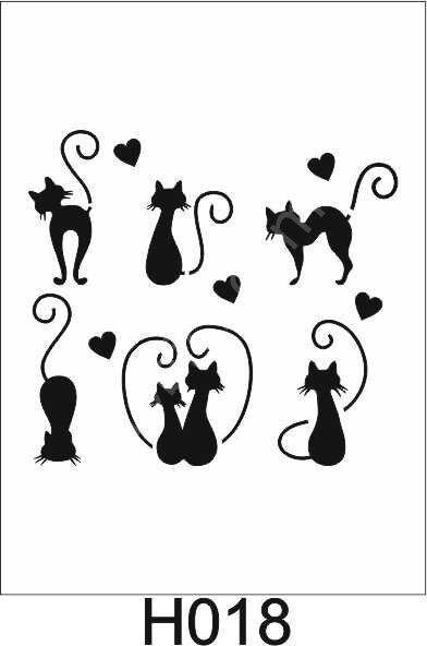 Hayvan Temalı Desenler Stencil Şablon (25x25) H-018