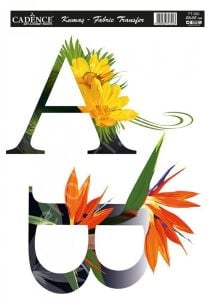 KT-52 Cadence Kumaş Transfer 25x35cm Çiçekli Harf Serisi